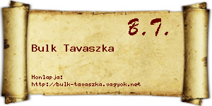 Bulk Tavaszka névjegykártya